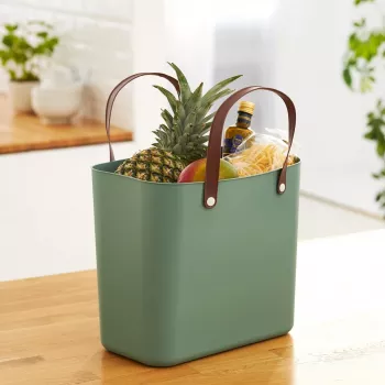 Torba rotho Albula zielony 25 L z plastiku z recyklingu, 340×235×400 mm, maks. obciążenie 40 kg