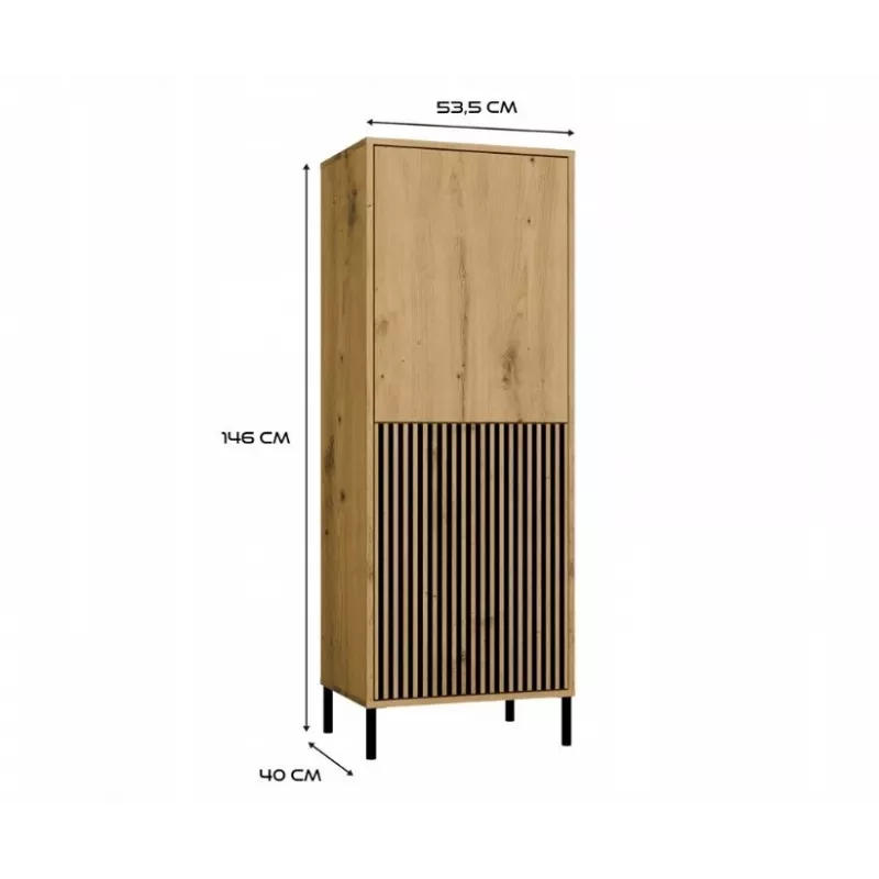 KAMARO 2DK cienki/GŁ dąb ARTISAN DISPLAY CABINET