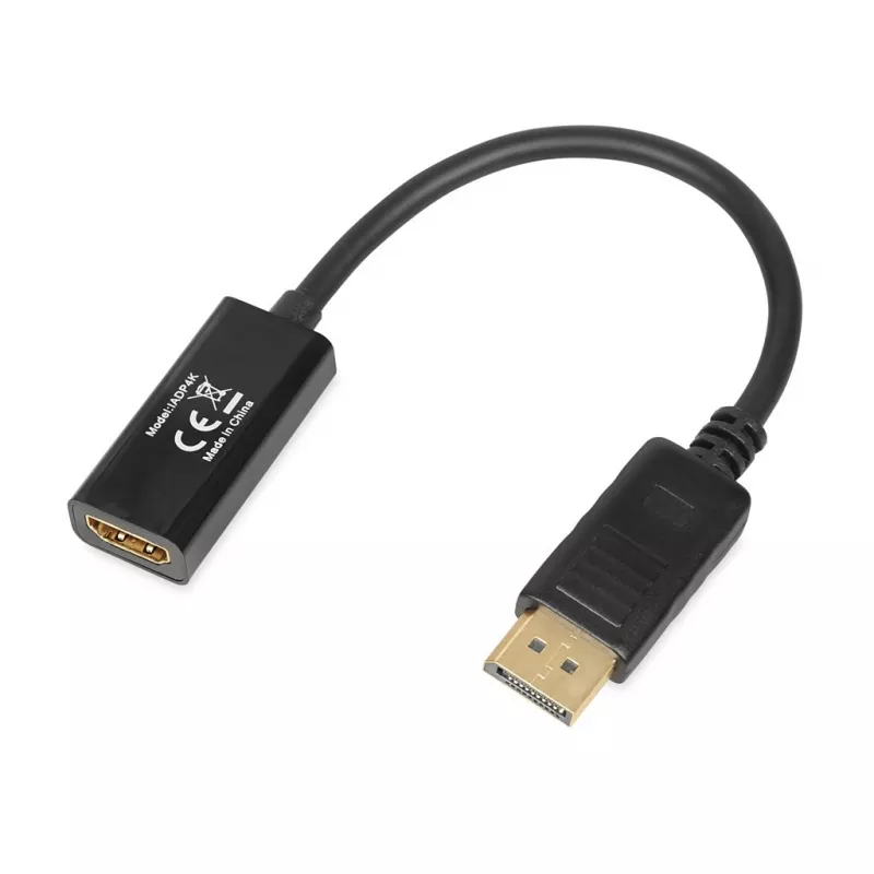 Adapter kablowy DisplayPort na HDMI IBOX iadp4k — DisplayPort (wtyk męski) na HDMI (gniazdo żeńskie), proste złącza, obsługa 4K, srebrny