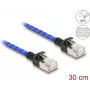 Kabel sieciowy DeLOCK RJ45 Cat.6A 0,3 m niebieski