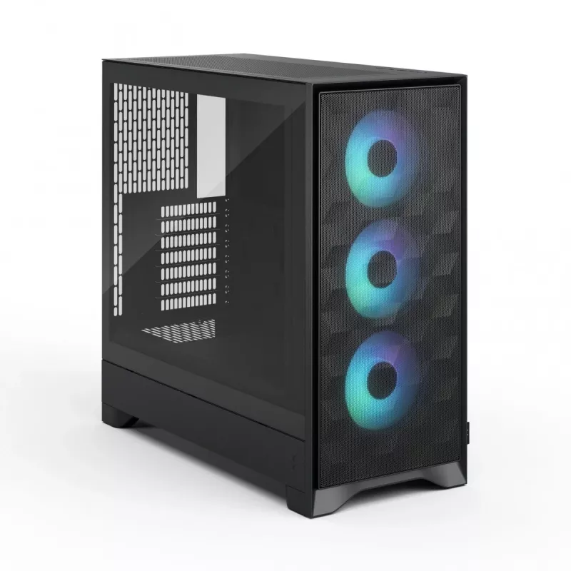Obudowa PC Fractal Design Pop 2 Air Czarny Solid typu midi tower — obsługa ATX, 3 wentylatory przednie 120 mm, zatoki na dyski 2,5/3,5 cala, 215×481×462 mm