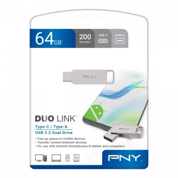 Pamięć USB PNY 64 GB USB Type-A USB Type-C DUO LINK