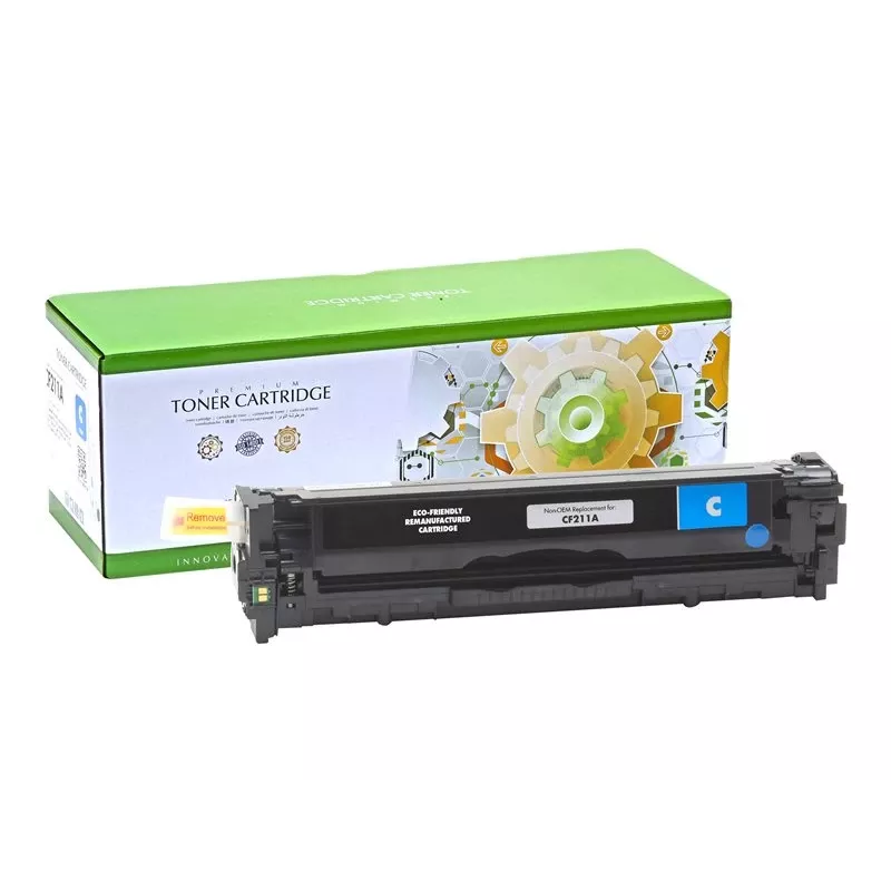 Kaseta z tonerem STATIC kompatybilna z HP CB541A/CF211A cyjan regenerowana 1400 stron