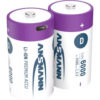 1314-0005 Akumulatory Li-Ion Mono D 6000 min. 5400 mAh pudełko 2 szt. - Bateria - Mono