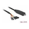 Kabel szeregowy DeLOCK 63946 USB 2.0 Type-C 2m Czarny