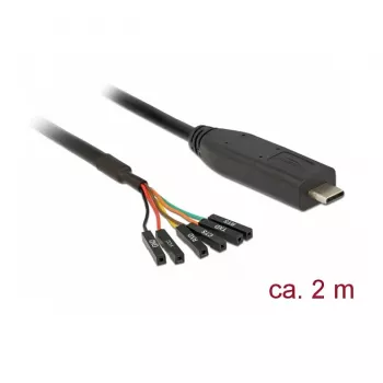 Kabel szeregowy DeLOCK 63946 USB 2.0 Type-C 2m Czarny