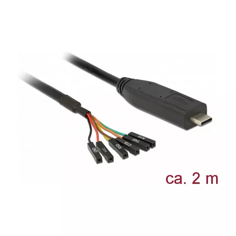 Kabel szeregowy DeLOCK 63946 USB 2.0 Type-C 2m Czarny