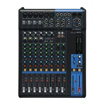 Mikser audio YAMAHA MG12 12-kanałowy, 24-bitowe DSP, częstotliwość próbkowania 192 kHz, zasilanie phantom 48 V