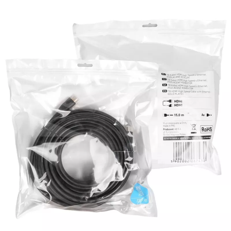 Kabel HDMI v2.0 10m pozłacany