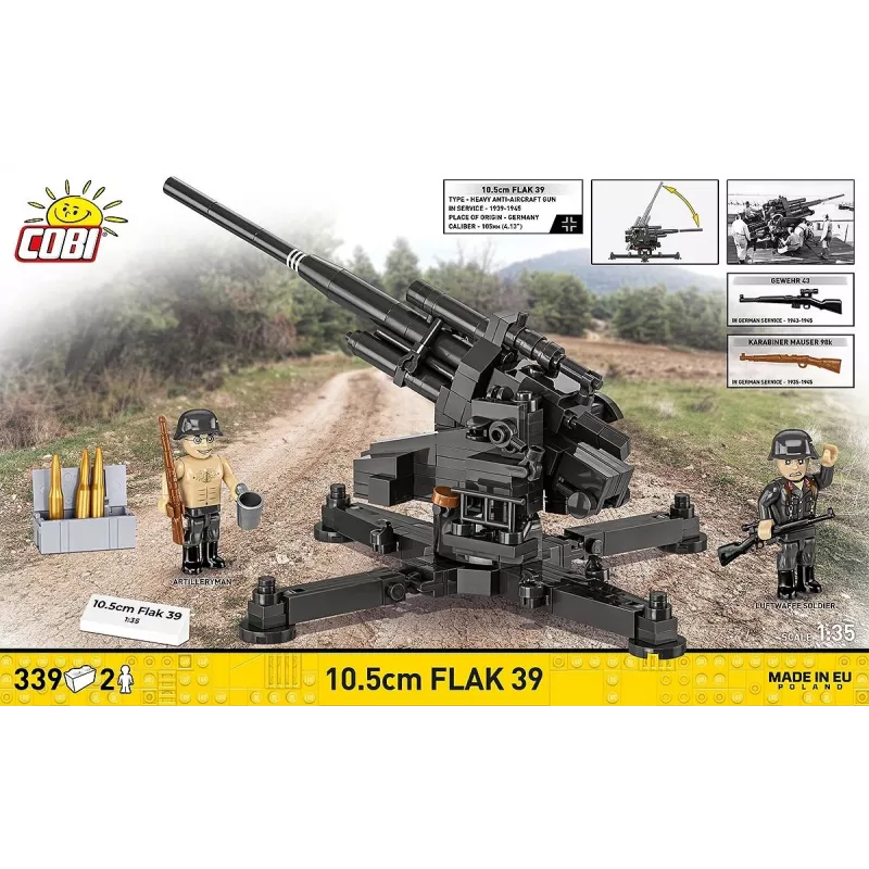 Zestaw konstrukcyjny Cobi Blocks 10,5 cm Flak 39 — 339 elementów