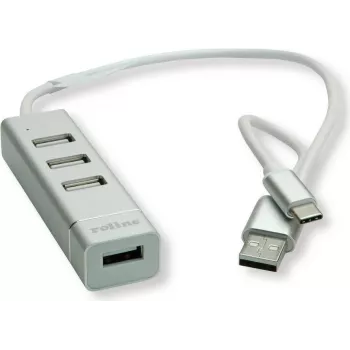 ROLINE 14.02.5037 Hub interfejsu USB 2.0 480 Mbit/s srebrny - biały (14.02.5037)