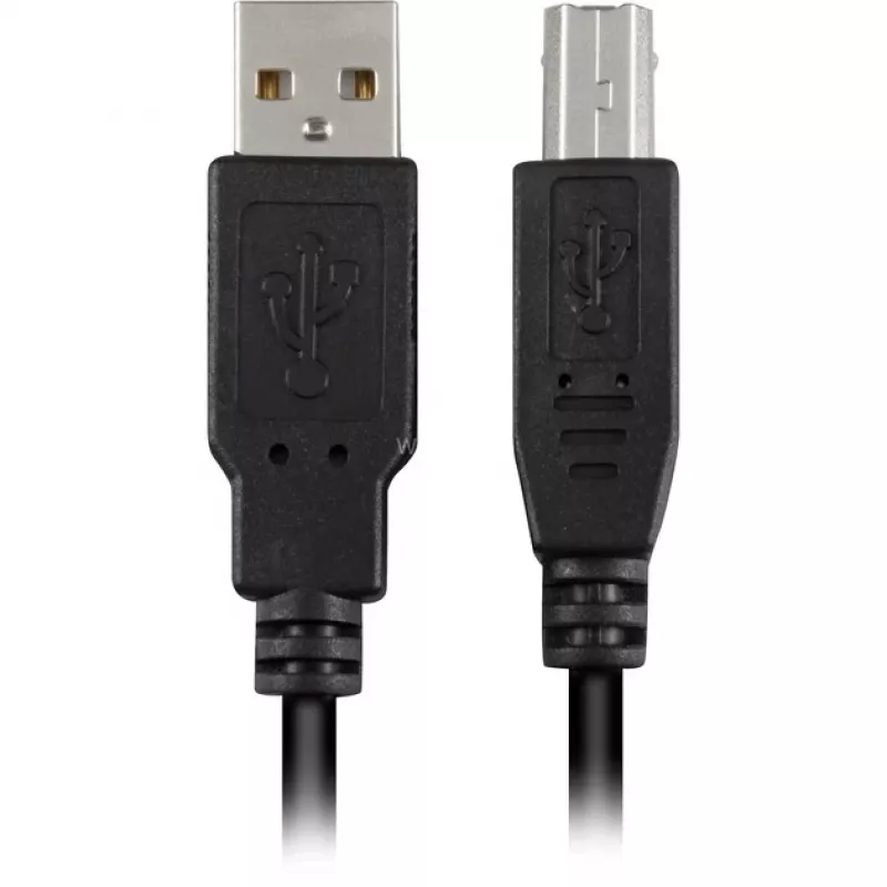 Kabel USB 2.0, wtyk USB-A > wtyk USB-B (czarny, 2,0 metra)