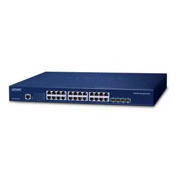 Przełącznik zarządzalny PLANET Layer 3 24-portowy 10/100/1000T Gigabit Ethernet 1U SGS-6310-24T4X
