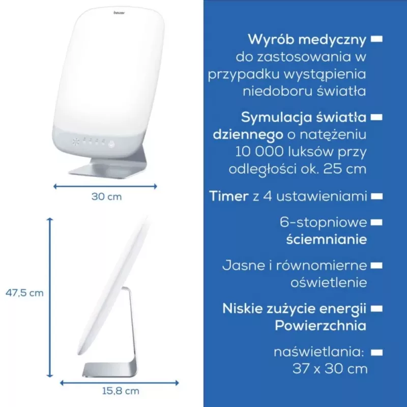 Lampa do fototerapii Beurer TL95 (model 60844) LED 10 000 luksów