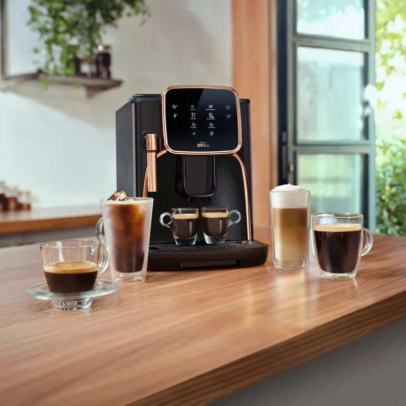 Okka Espresso Pro, w pełni automatyczny czarno-brązowy, 1450 W