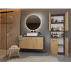 Szafka łazienkowa Top e Shop NEL 1K DK ANT/ART KP — Grafit/Dąb, wolnostojąca, 5 półek, 600×300×1740 mm