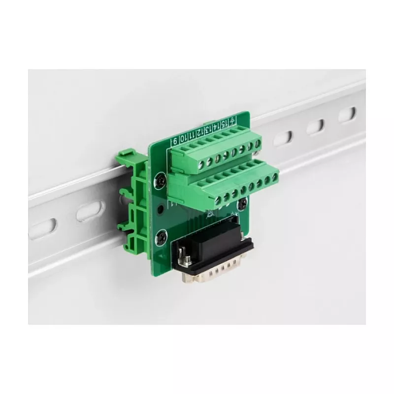 DeLOCK D-Sub 15-pin żeński na listwę zaciskową do szyny DIN 58 mm x 61 mm x 30 mm