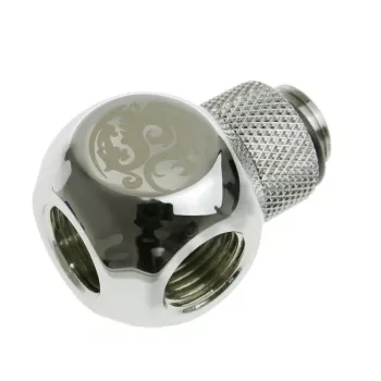 Adapter T-Splitter Bitspower G1/4 cala AG do 2x G1/4 cala IG - obrotowy, TII, srebrny połysk