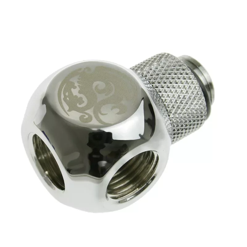 Adapter T-Splitter Bitspower G1/4 cala AG do 2x G1/4 cala IG - obrotowy, TII, srebrny połysk