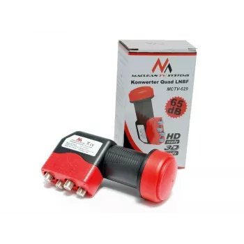 LNB QUAD MACLEAN MCTV-629 65 dB – satelitarny LNB z czterema wyjściami, niski poziom szumów