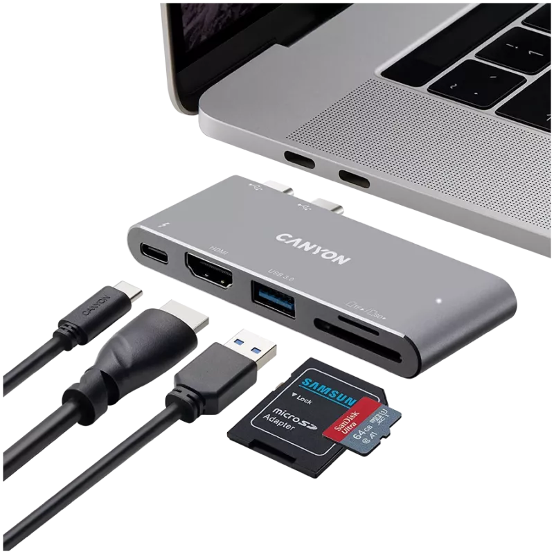 CANYON hub DS-5 5w1 Thunderbolt 3 4K Space Grey