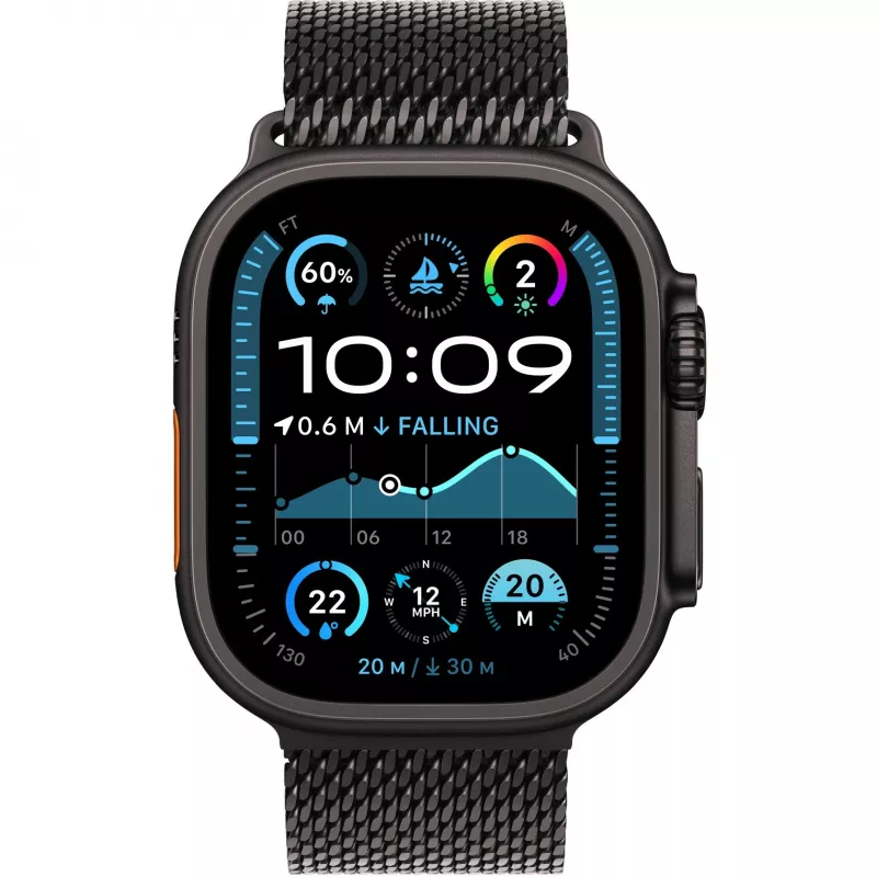 Czarny Titanium Milanese Loop 49 mm - L