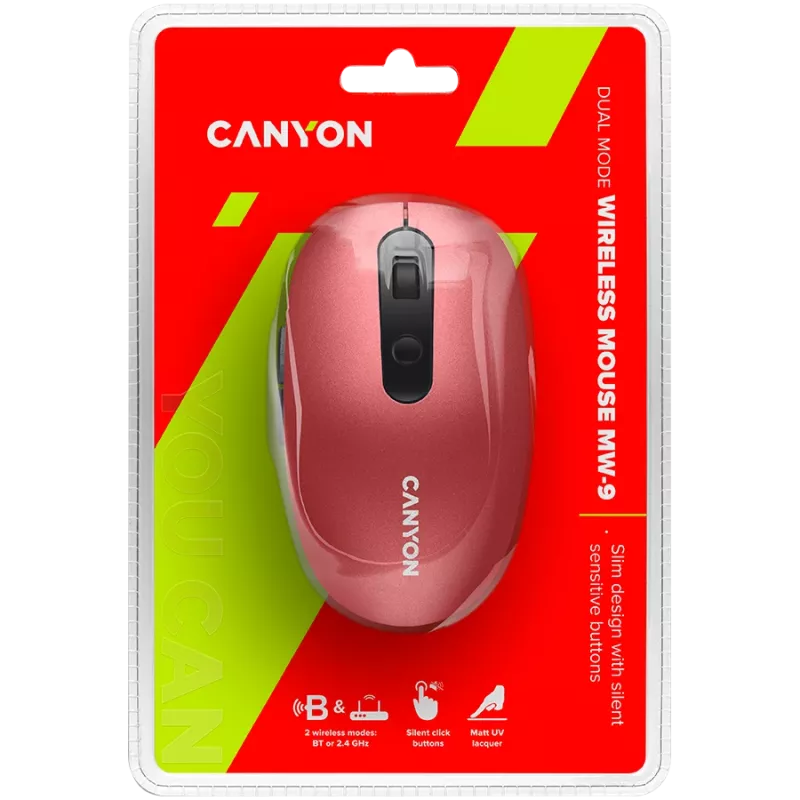 Mysz CANYON MW-9 Dual-mode Wireless Czerwona