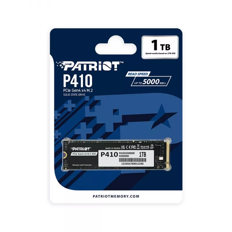Dysk SSD PATRIOT P410 1 TB M.2 NVMe, 5 Gbit/s, 1000 GB