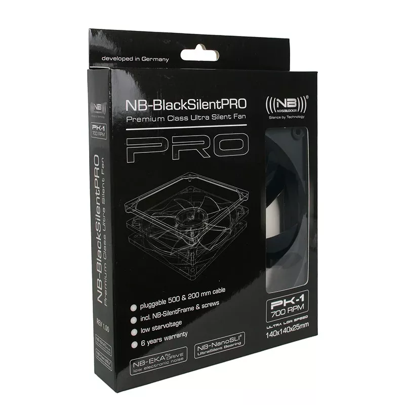 Wentylator Noiseblocker BlackSilentPro PK1 14 cm 700 RPM 49 m³/h