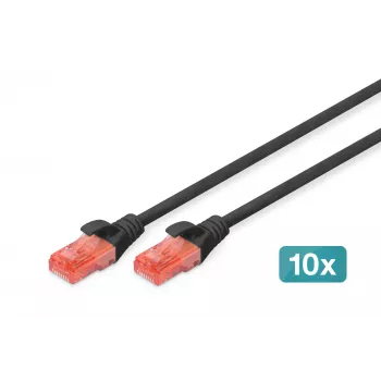 Kabel sieciowy Digitus CAT 6 U/UTP 0,5m RJ-45 Czarny