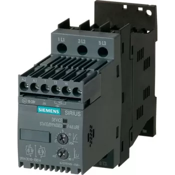 Siemens Soft Starter Moc silnika przy 400 V 7,5 kW Moc silnika przy 230 V 4 kW 400 V/AC Prąd znamionowy 17,6 A 3RW3018 (3RW3018-1BB14)