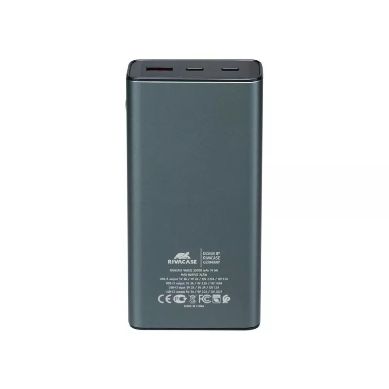 Powerbank Rivacase VA1022 20000 mAh przenośna ładowarka USB