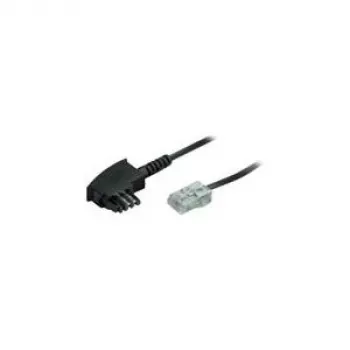 adapter kablowya telefonicznego No name TAE-F na RJ-45, 2 m, przezroczysty z czarnymi końcówkami