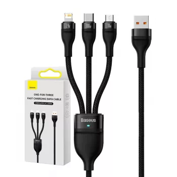 Kabel USB Baseus SUP0003351 1.2m USB A USB C/Micro USB-A/Lightning Czarny