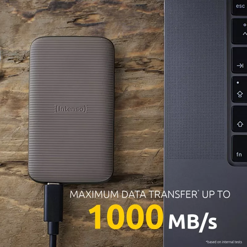 Intenso TX500 - SSD - 2TB - extern (tragbar) - USB 3,2 Gen 2x1 (USB-C Steckverbinder) - braun (3827470)