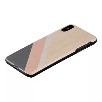 Etui na smartfon man and wood do iPhone XS Max — różowy garnitur, czarne