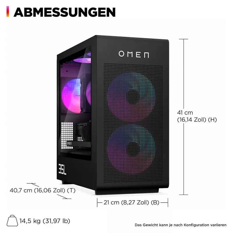 HP OMEN 35L GT16-0065ng AMD Ryzen™ 7 8700F Komputer gamingowy