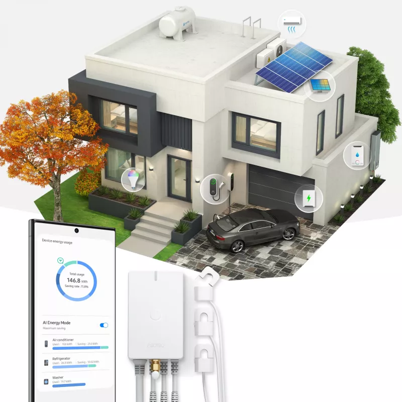 Miernik energii AEOTEC AEOEZWA046C3A60 — trzycegowy 60A z Z-Wave do monitorowania jedno- lub trójfazowego