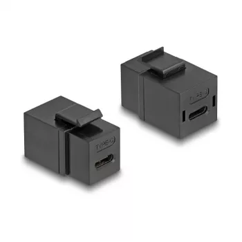 DeLOCK Moduł keystone USB 2.0 Typu-C gniazdo do gniazda czarny