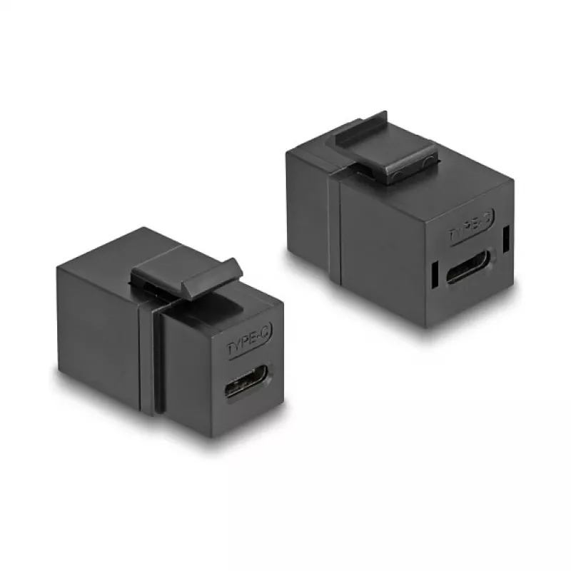 DeLOCK Moduł keystone USB 2.0 Typu-C gniazdo do gniazda czarny