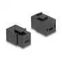 DeLOCK Moduł keystone USB 2.0 Typu-C gniazdo do gniazda czarny