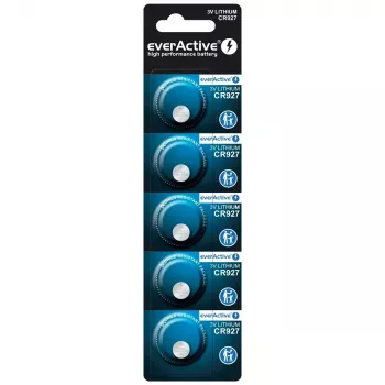 Bateria litowa pastylkowa everActive CR927 3V, 30 mAh, guzikowa/monetowa, wysokość 2,7 mm — opakowanie 5 szt.