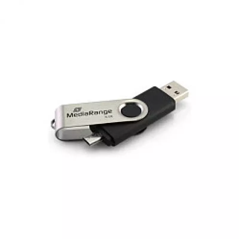 MediaRange MR932 - Pamięć USB Flash - 32 GB - USB 2.0 / micro USB - Czarno-srebrny (MR932-2)