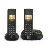 Bezprzewodowy telefon analogowy/DECT Gigaset PURE 100A Duo — 2 słuchawki, głośnomówiący, identyfikacja rozmówcy, wyświetlacz 1,5 cala, czarny