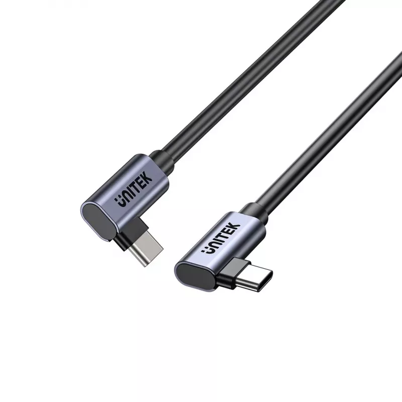 Kabel USB‑C Unitek C14147ABK01 90°–90° PD 100W 0,5 m, kątowy na kątowy, czarny