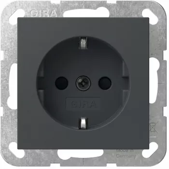 Gniazdo Schuko Gira System 55, model 445328, wykończenie antracytowe