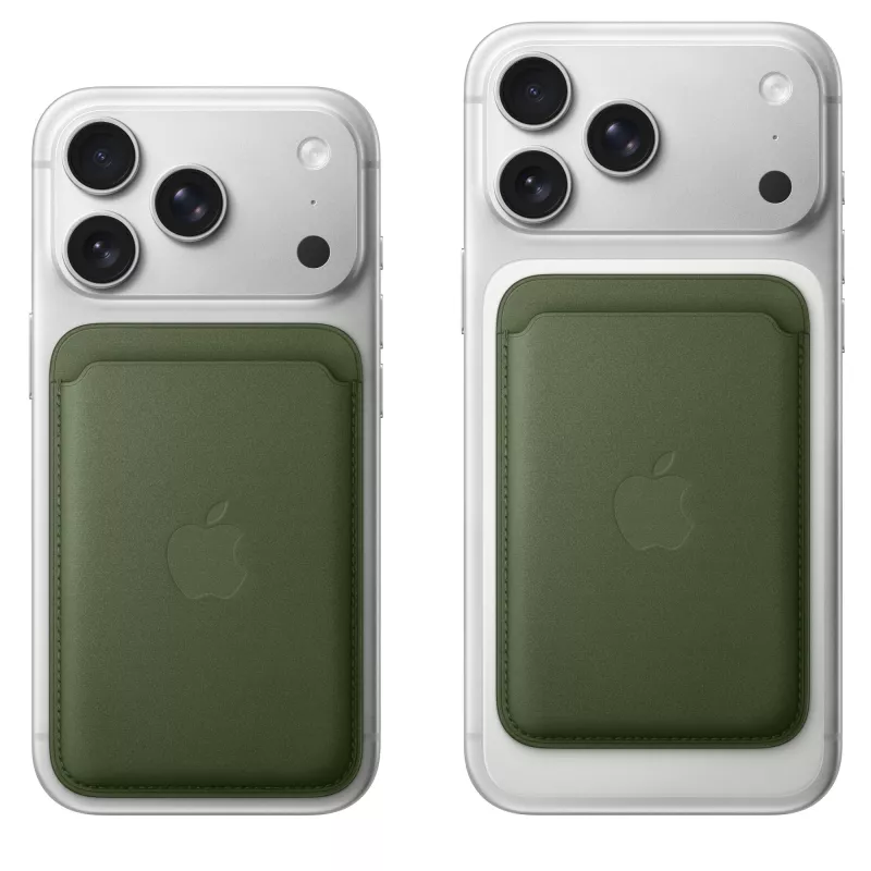 Uchwyt na karty Apple iPhone FineWoven Wallet z MagSafe Moss zielony Microtwill