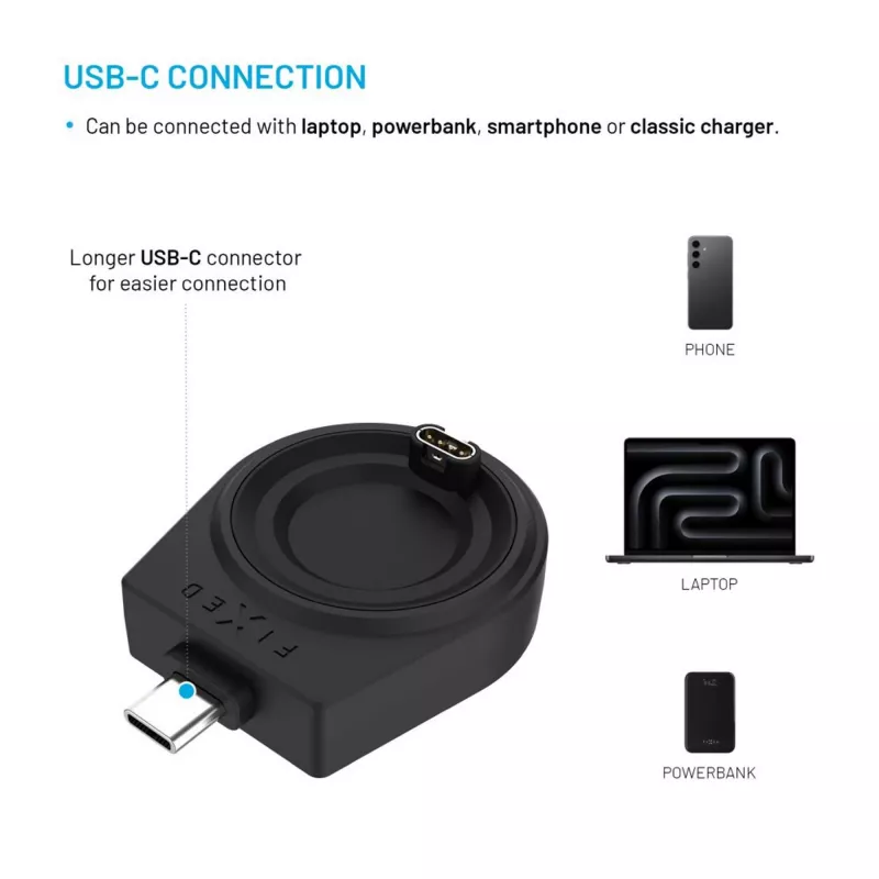 Ładowarka adapter USB-C FIXED do Garmin Fenix/Epix/Venu/Vívoactive — lista kompatybilnych modeli