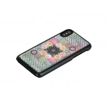 Etui na smartfona iKins do iPhone XS / XS S — wzór Flower Garden, czarne