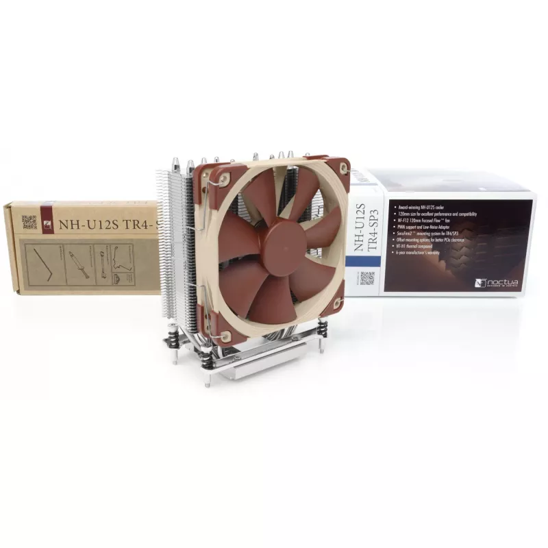 Chłodzenie procesora Noctua NH-U12S TR4-SP3, pojedynczy wentylator 120 mm, dla gniazd AMD TR4/SP3, 158×125×71 mm, 870 g